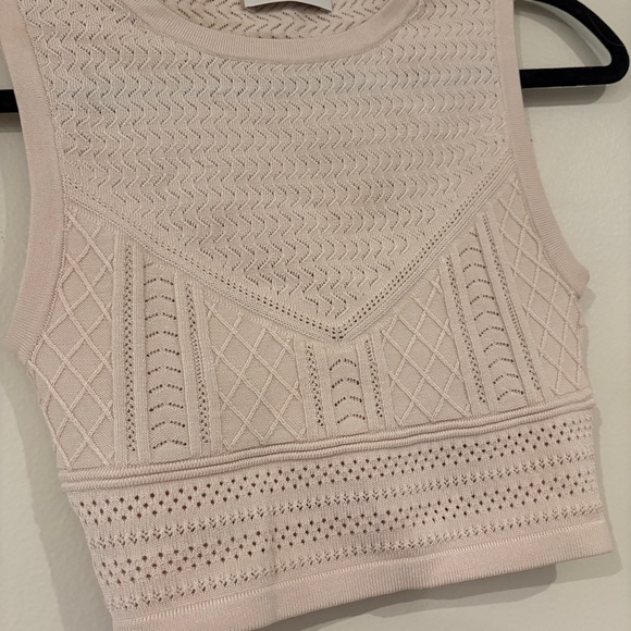 Babaton Aritzia Cream Textured Sleeveless Crop Top XXS - Picture 3 of 6